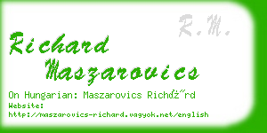 richard maszarovics business card